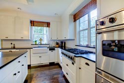 black granite white cabinets Granite kitchen - Massachusetts Massachusetts